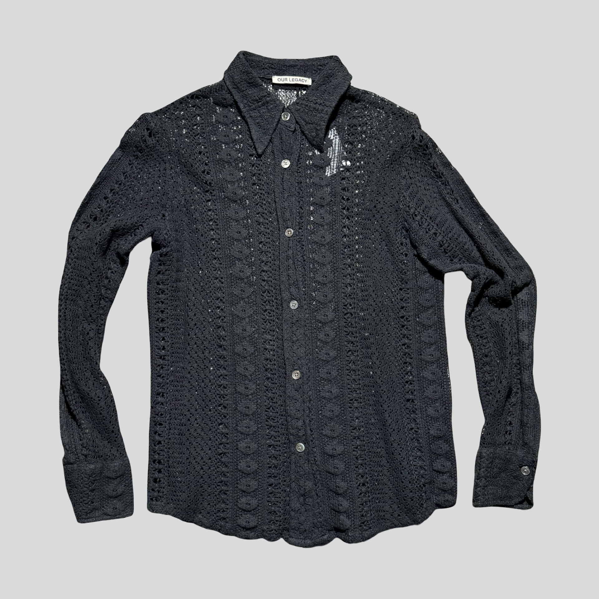 ハ*ー様 OUR LEGACY coco Crochet shirts 48 モ Our Legacy - Coco Shirt Black Cotton Crochet | Our Legacy