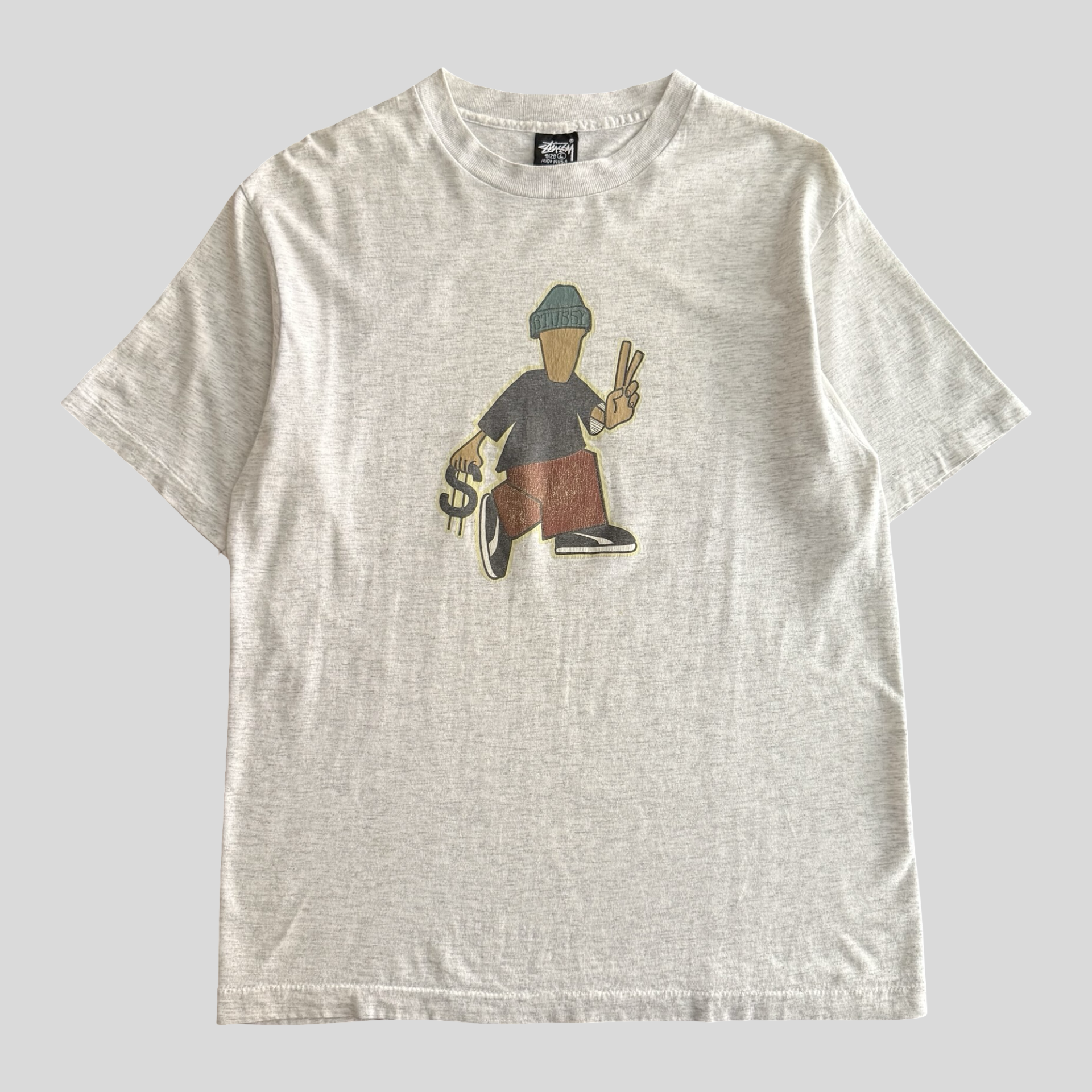 80s Stüssy peace T-shirt - M/L – Scandivintageshop AB