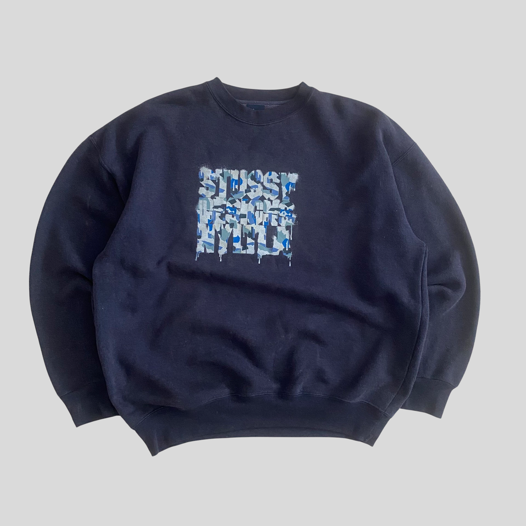 90s Stüssy graffiti design sweatshirt - L