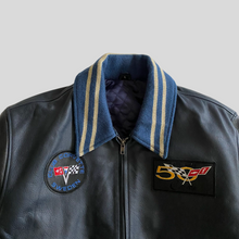 Load image into Gallery viewer, 00s Corvette sweden leather varsity jacket  - S/M
