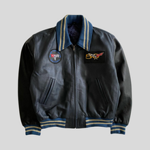 Load image into Gallery viewer, 00s Corvette sweden leather varsity jacket  - S/M
