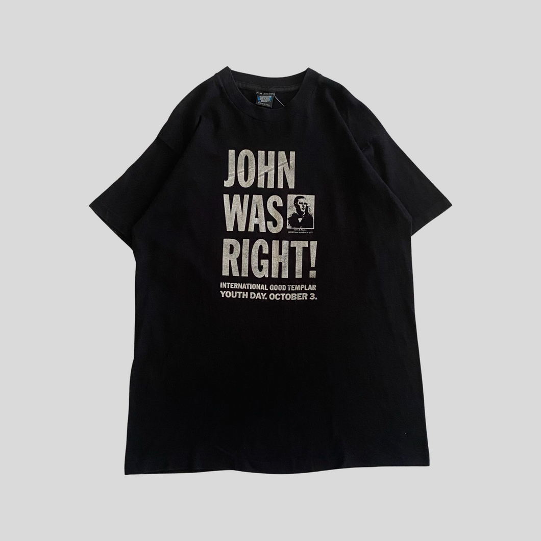 90s John Was right T-shirt - XL