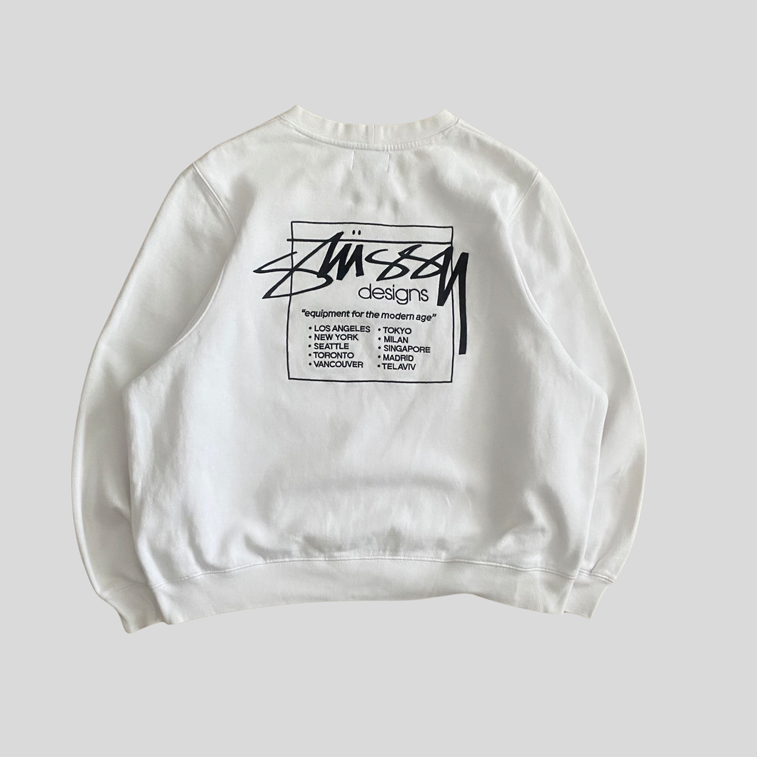 00s Stüssy embroidered designs sweatshirt - S