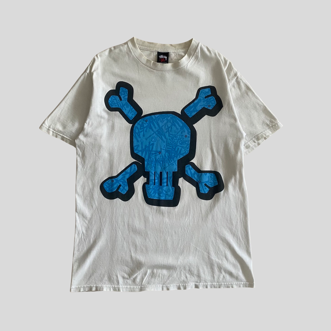 00s Stüssy skull T-shirt - M