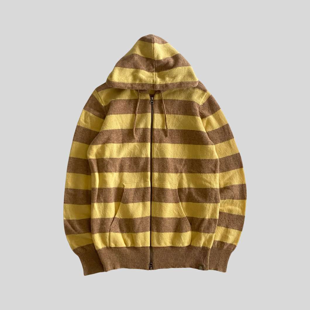 00s Stüssy striped zip up hoodie - S/M