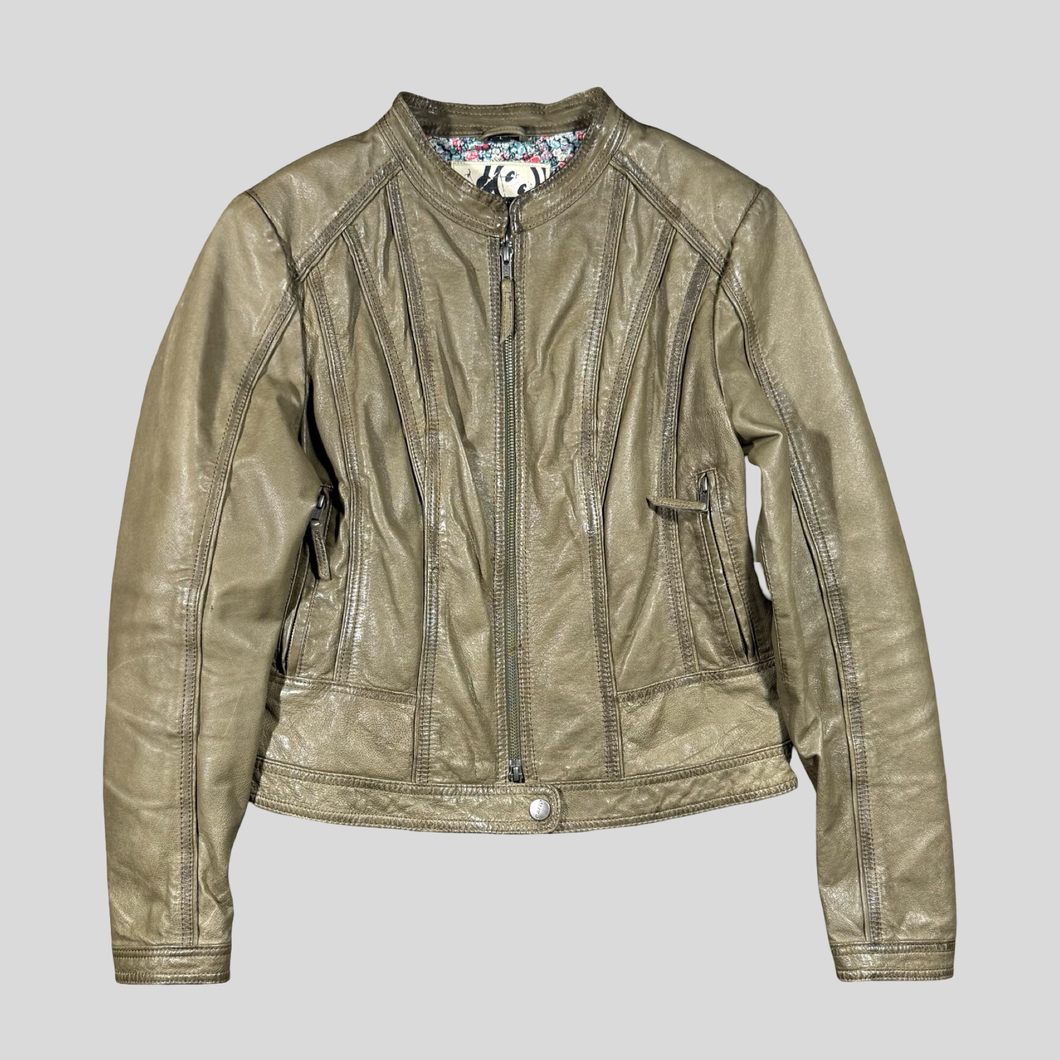 90s Gatto biker leather jacket - 40