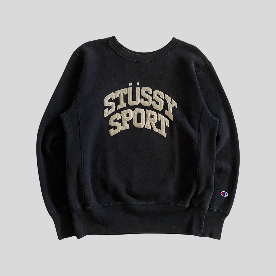 00s Stüssy X champion sport sweatshirt - M