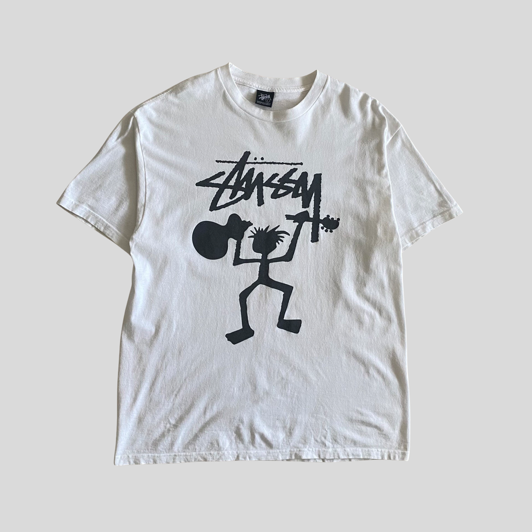 00s Stüssy stickman t-shirt - L