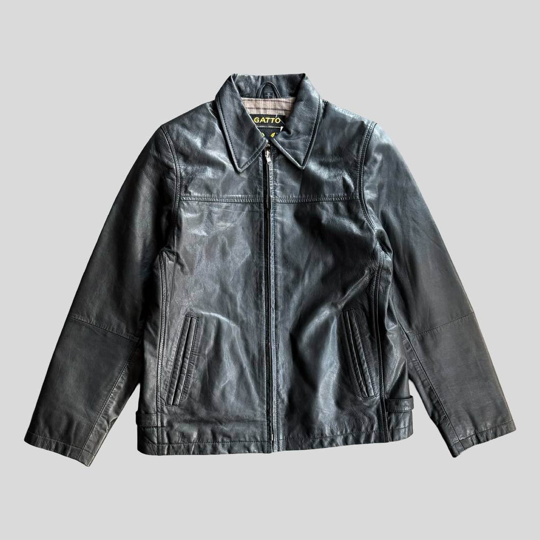 90s Gatto detriot leather jacket - 36