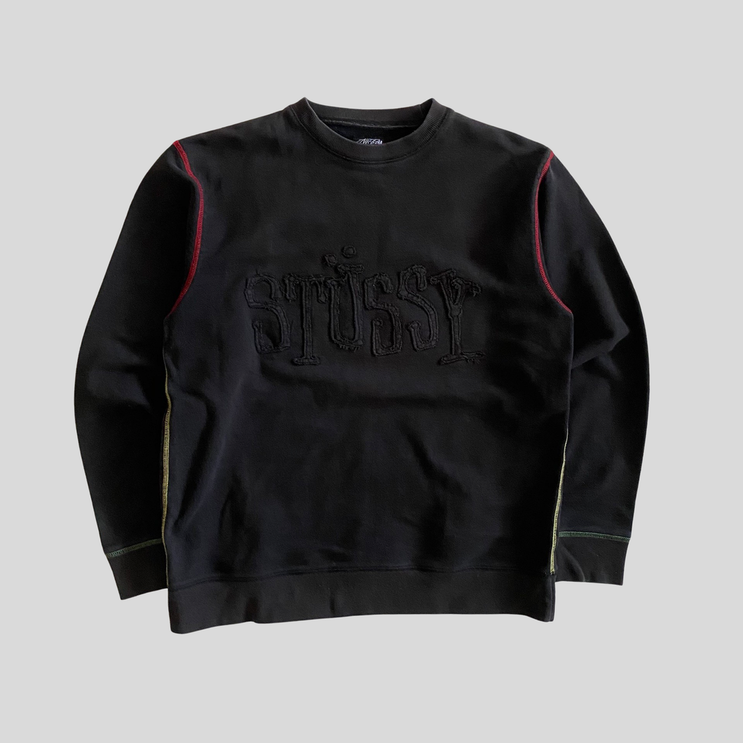 00s Stüssy embroidered sweatshirt - L