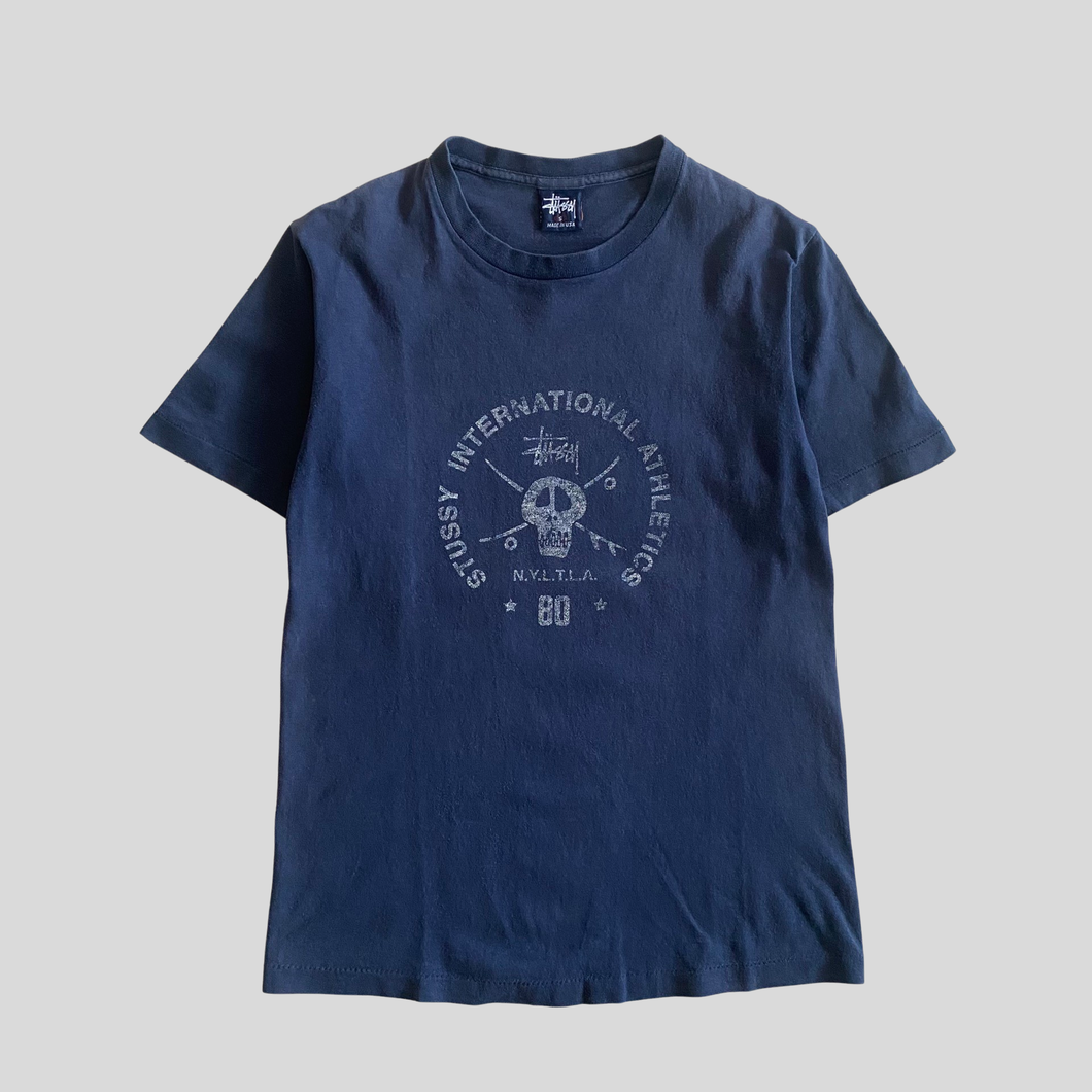 90s Stüssy international skull t-shirt - S