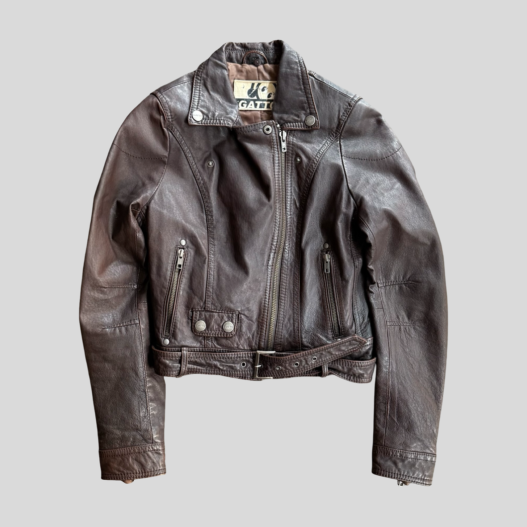 00s Gatto biker leather jacket - XS