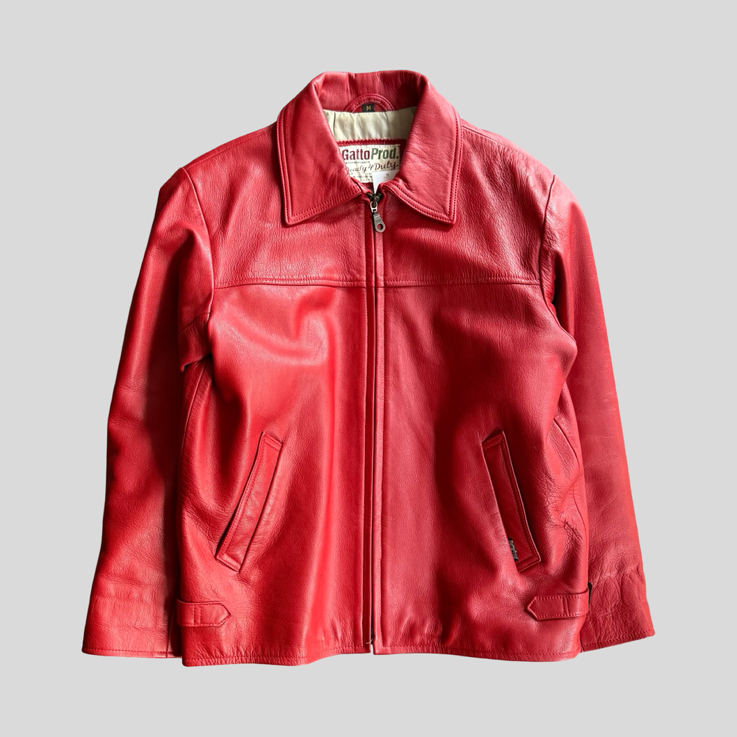 90s Gatto Detroit leather jacket - M