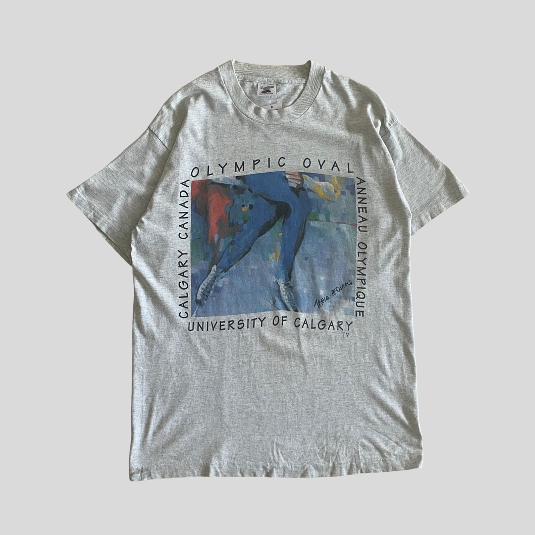 90s Olympic oval T-shirt - L