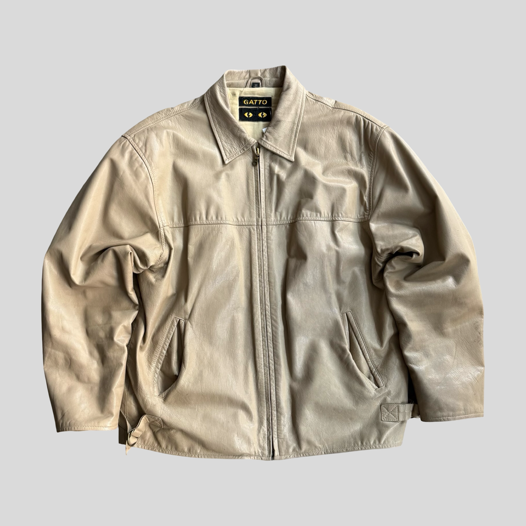 90s Gatto detriot leather jacket - XL