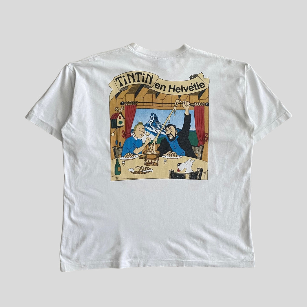 90s Tintin en helvetie t-shirt - L/XL