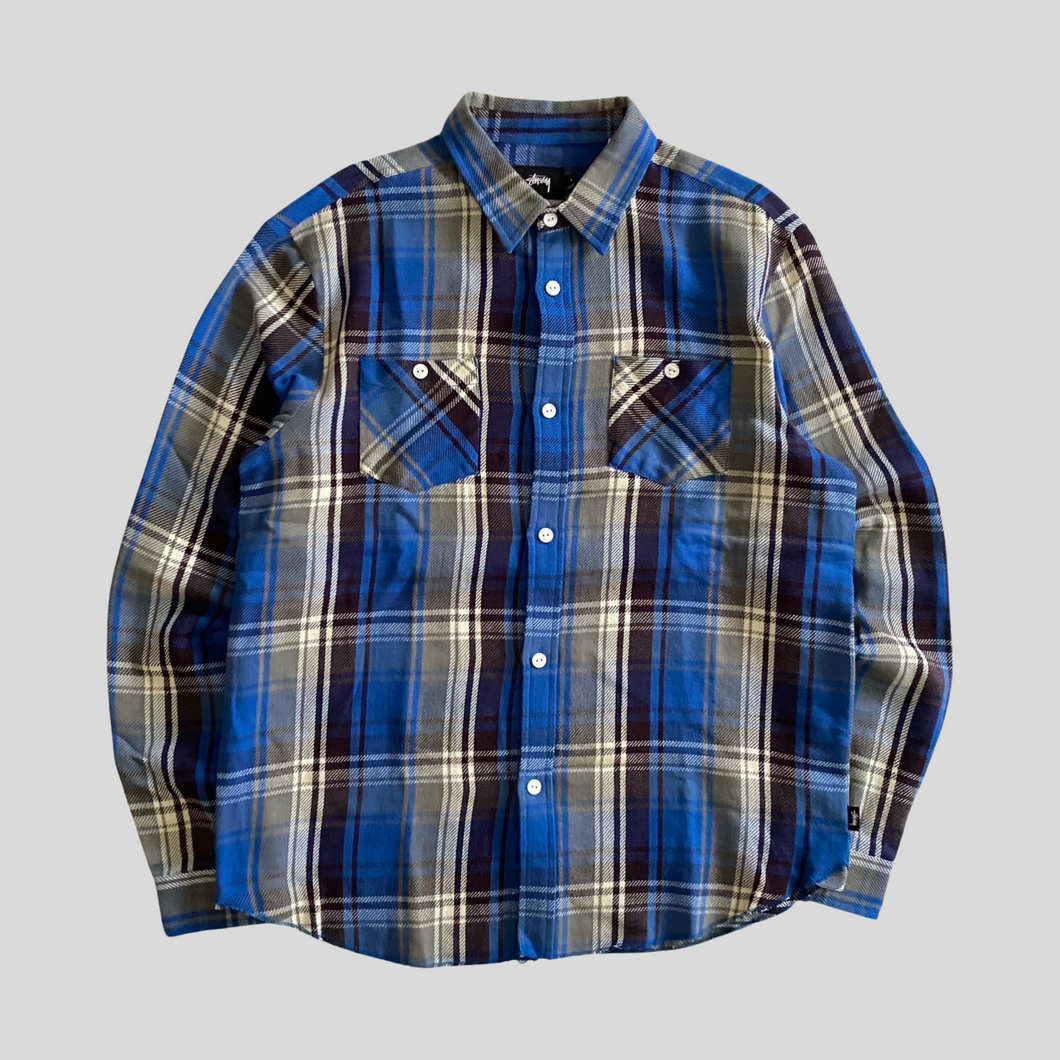 00s Stüssy checkered button up shirt - XL